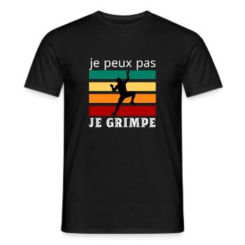 Je peux pas je grimpe. Alpinisme - T-shirt homme - noir - Devant - AI Model Male 178 light (178cm)