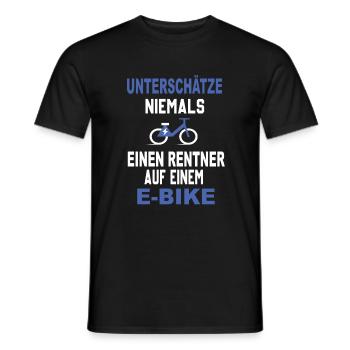 Lustiger Radfahrer Spruch Radsportler E-Bike - Männer T-Shirt - Schwarz - Vorne - AI Model Male 178 light (178cm)
