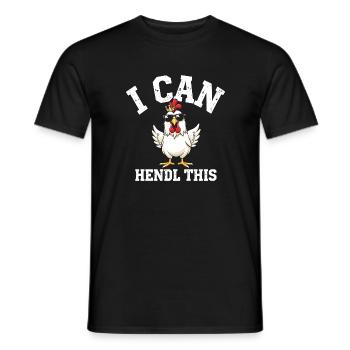 Je peux le faire, éleveur de poulets - T-shirt homme - noir - Devant - AI Model Male 178 light (178cm)
