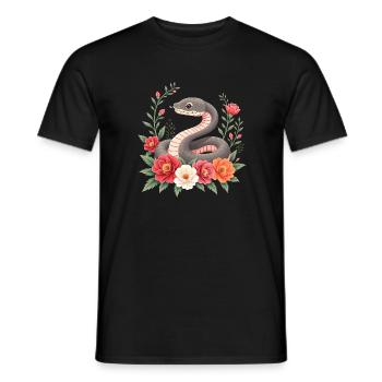 Lunar New Year - Schlange 2025 - Männer T-Shirt - Schwarz - Vorne - AI Model Male 178 light (178cm)