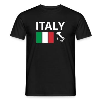 Italie Drapeau Italien Drapeau Italien - T-shirt homme - noir - Devant - AI Model Male 178 light (178cm)