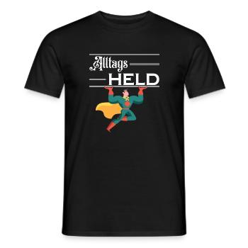 Alltagsheld - Männer T-Shirt - Schwarz - Vorne - AI Model Male 178 light (178cm)