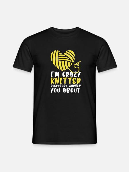 Crazy knitter - Men's T-Shirt - black