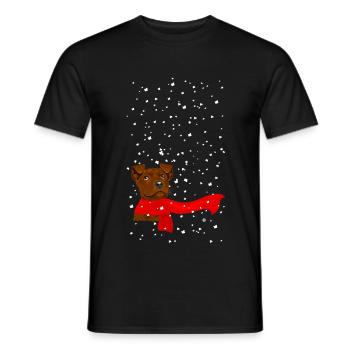 Schnee Hündchen - Männer T-Shirt - Schwarz - Vorne - AI Model Male 178 light (178cm)