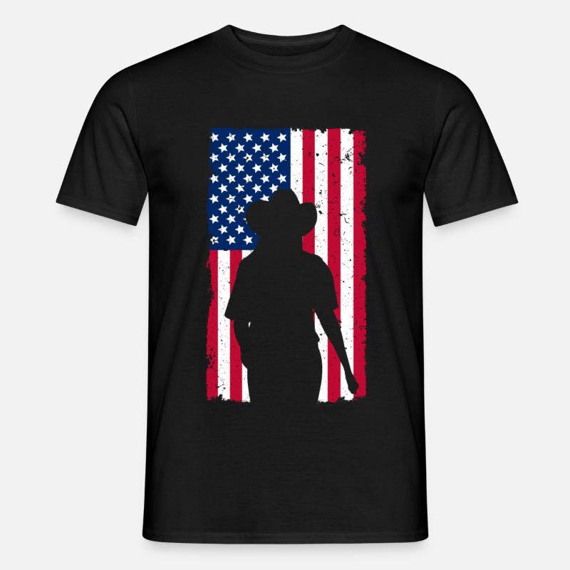Linedance Flag - Männer T-Shirt - Schwarz