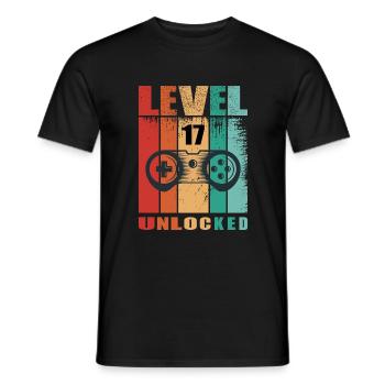 Niveau débloqué - Anniversaire - T-shirt homme - noir - Devant - AI Model Male 178 light (178cm)