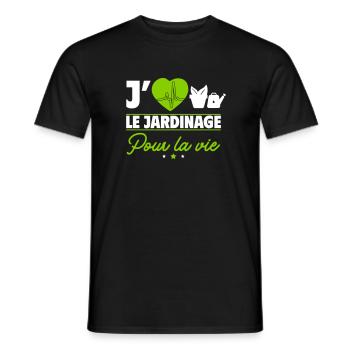 J'aime le jardinage – une passion pour la vie ! - T-shirt homme - noir - Devant - AI Model Male 178 light (178cm)