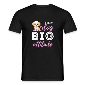 Petit chien, grande attitude – Personnalité mignonne de Maltipoo - T-shirt homme - noir - Devant - AI Model Male 178 light (178cm)