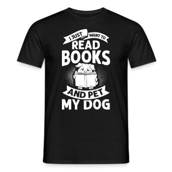 Buch Hund Lesender Bücherwurm Bibliothekar Leser - Männer T-Shirt - Schwarz - Vorne - AI Model Male 178 light (178cm)