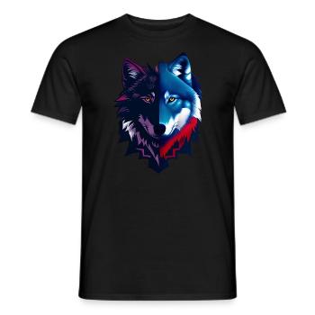 Wolf - Männer T-Shirt - Schwarz - Vorne - AI Model Male 178 light (178cm)