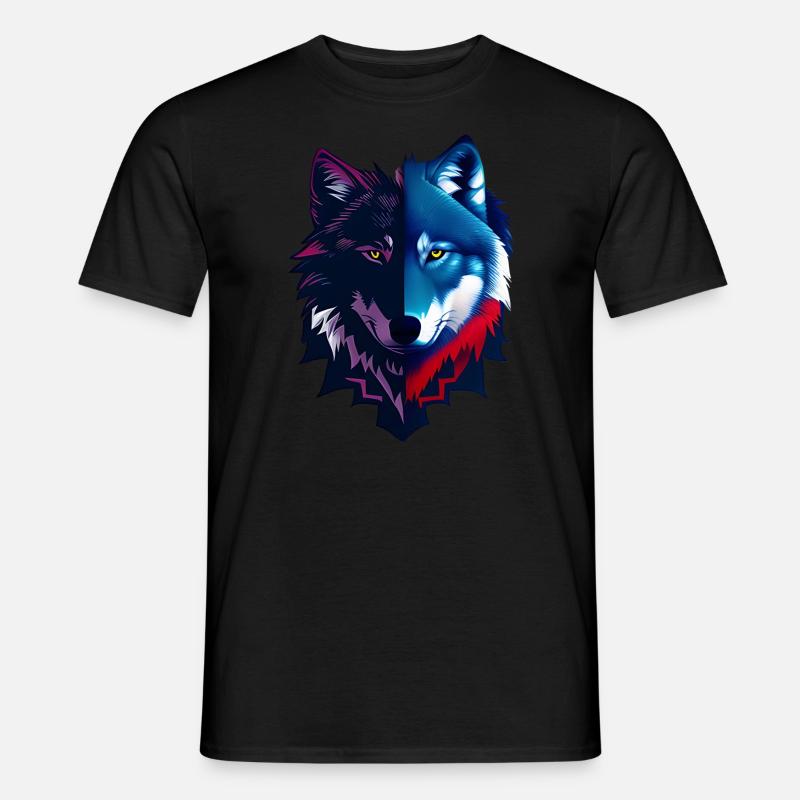 Wolf - Männer T-Shirt - Schwarz