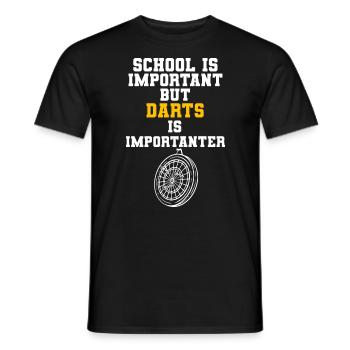 School Is Important But Darts Is Importanter - Männer T-Shirt - Schwarz - Vorne - AI Model Male 178 light (178cm)