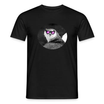 Otter Sonnenbrille Fischotter - Männer T-Shirt - Schwarz - Vorne - AI Model Male 178 light (178cm)