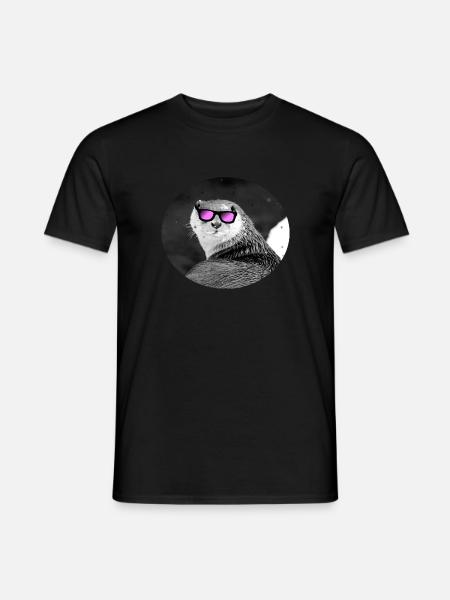 Otter Sonnenbrille Fischotter - Männer T-Shirt - Schwarz