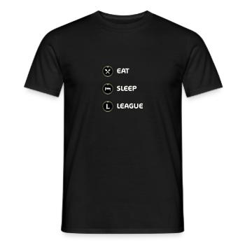 Eat, Sleep, League - Merch of Legends - Männer T-Shirt - Schwarz - Vorne - AI Model Male 178 light (178cm)