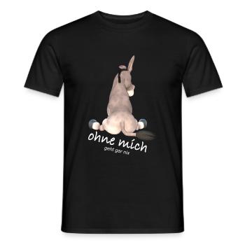 ohne mich geht gar nix, Witzig, Esel - Männer T-Shirt - Schwarz - Vorne - AI Model Male 178 light (178cm)
