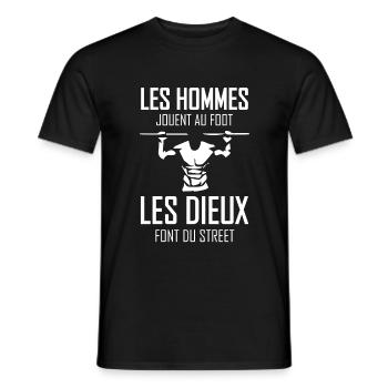 Street Workout / Calisthenics / Musculation Humour - T-shirt homme - noir - Devant - AI Model Male 178 light (178cm)