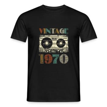 50e anniversaire vintage 1970 rétro - T-shirt homme - noir - Devant - AI Model Male 178 light (178cm)