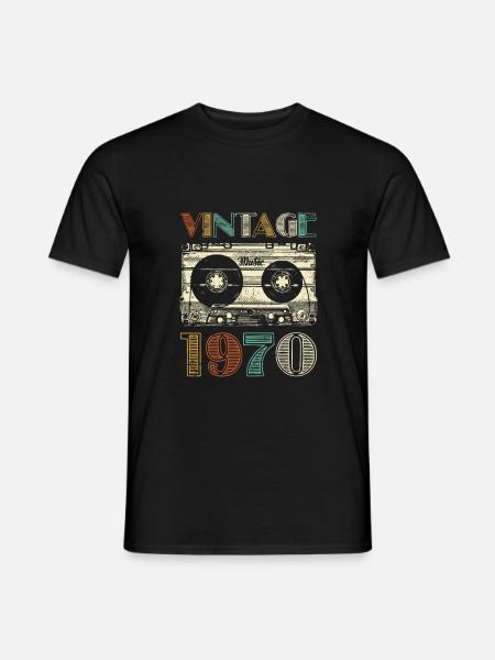 50. urodziny vintage 1970 retro - T-shirt męski - czarny