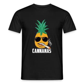 Ananas Cannabis CANNANAS dit joint stoner weed - T-shirt homme - noir - Devant - AI Model Male 178 light (178cm)