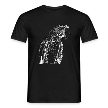 Parrots Bird White - Men's T-Shirt - black - Front - AI Model Male 178 light (178cm)