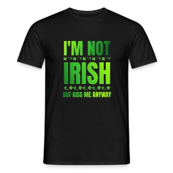 Ich bin kein Ire, aber küss mich trotzdem St. Patrick's Day - Männer T-Shirt - Schwarz - Vorne - AI Model Male 178 light (178cm)