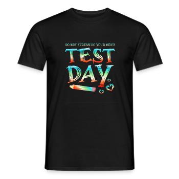 Retro Do Not Stress Do Your Best Test Day Saying - Men's T-Shirt - black - Front - AI Model Male 178 light (178cm)