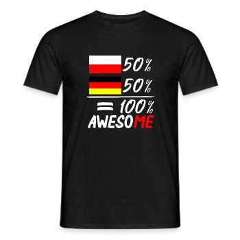 50% Polnisch 50% Deutsch - Männer T-Shirt - Schwarz - Vorne - AI Model Male 178 light (178cm)
