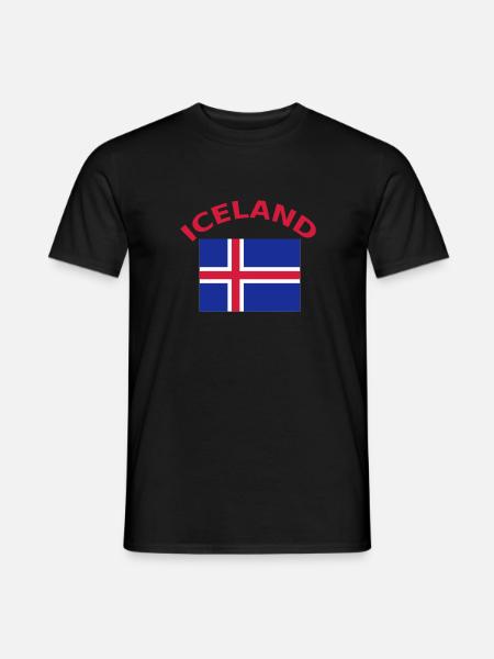 Islande, Islande, drapeau, drapeau - T-shirt homme - noir