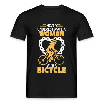 Frau Fahrrad bike Spruch Radsport - Männer T-Shirt - Schwarz - Vorne - AI Model Male 178 light (178cm)