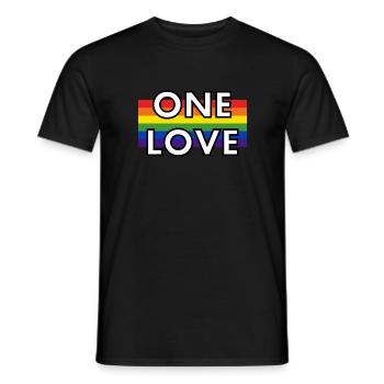 one love pride football - Men's T-Shirt - black - Front - AI Model Male 178 light (178cm)