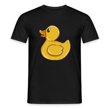 Bathing Duck Squeaky Duck Duck Rubber Duck Chick - Men's T-Shirt - black - Front - AI Model Male 178 light (178cm)