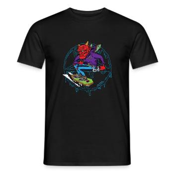 Skate oder ... brenn in der Hölle! - Männer T-Shirt - Schwarz - Vorne - AI Model Male 178 light (178cm)