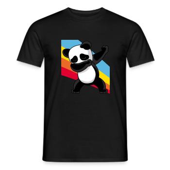 Retro Vintage Style Pop Art Dabbing Dab Panda Bär - Männer T-Shirt - Schwarz - Vorne - AI Model Male 178 light (178cm)