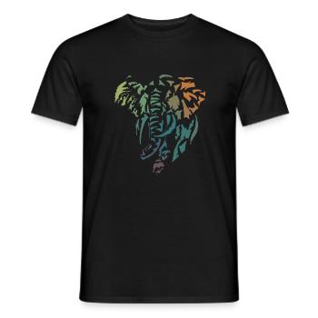 afrikanische Elefantenfarbe - Männer T-Shirt - Schwarz - Vorne - AI Model Male 178 light (178cm)