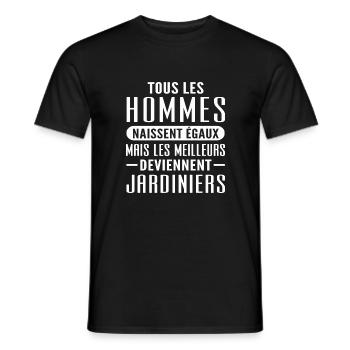 les meilleurs deviennent jardiniers - humour homme - T-shirt homme - noir - Devant - AI Model Male 178 light (178cm)