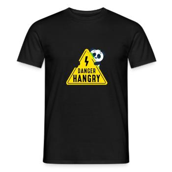 danger! A cute panda is hungry - Men's T-Shirt - black - Front - AI Model Male 178 light (178cm)