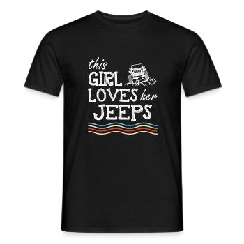 This Girl Loves Her Jeeps - Men's T-Shirt - black - Front - AI Model Male 178 light (178cm)