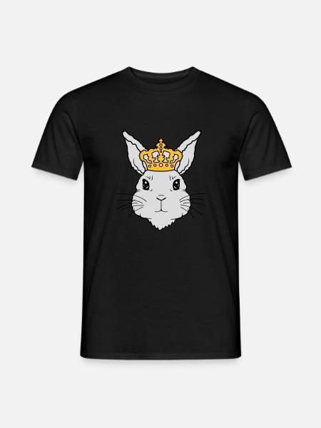King Rabbit Crown Face - Men's T-Shirt - black