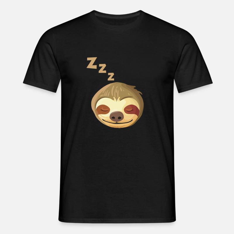 Sleeping Sloth Face - Men's T-Shirt - black
