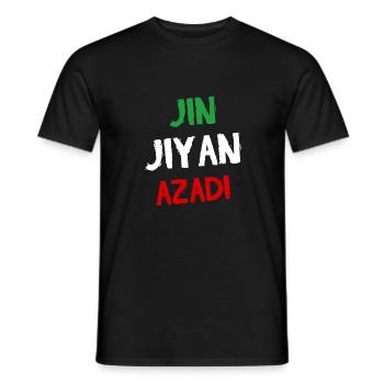 Jin Jiyan Azadi: Liberté de vie de femme Mahsa Amini - T-shirt homme - noir - Devant - AI Model Male 178 light (178cm)