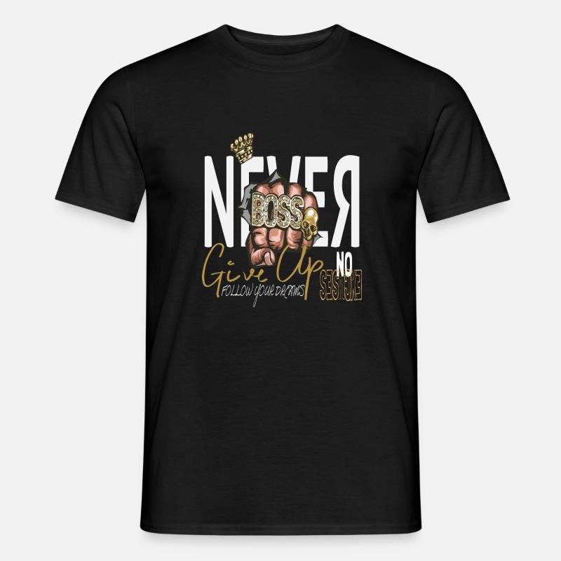 Never Give Up - Men's T-Shirt - black