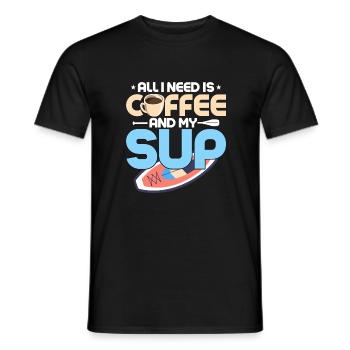 All I Need Is Coffee And My SUP Stand Up Paddle Bo - Männer T-Shirt - Schwarz - Vorne - AI Model Male 178 light (178cm)