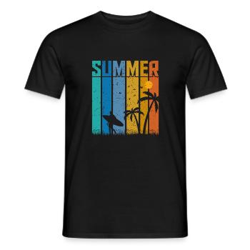 Summer Vibes Surfer - Männer T-Shirt - Schwarz - Vorne - AI Model Male 178 light (178cm)