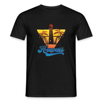 Hawaii Lighthouse Beach Design - Men's T-Shirt - black - Front - AI Model Male 178 light (178cm)
