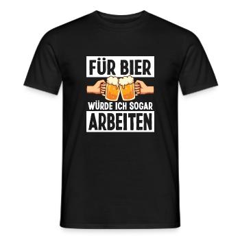 Bier Trinken Sprüche Arbeiten Faul Belohnung - Männer T-Shirt - Schwarz - Vorne - AI Model Male 178 light (178cm)