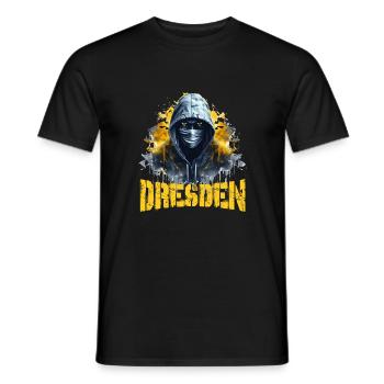 Dresden Ultras Football Design for Proud Dresdeners - Men's T-Shirt - black - Front - AI Model Male 178 light (178cm)