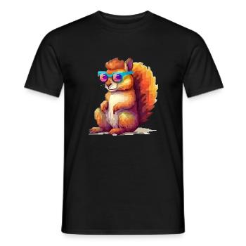 Pixulo the Squirrel - Men's T-Shirt - black - Front - AI Model Male 178 light (178cm)