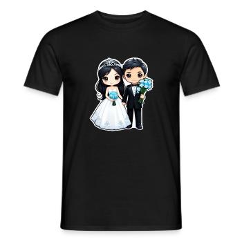 just married - pour mariage - T-shirt homme - noir - Devant - AI Model Male 178 light (178cm)