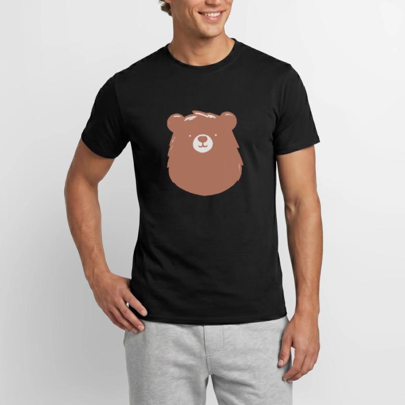 Ours simple dans un manche plat T-shirt homme